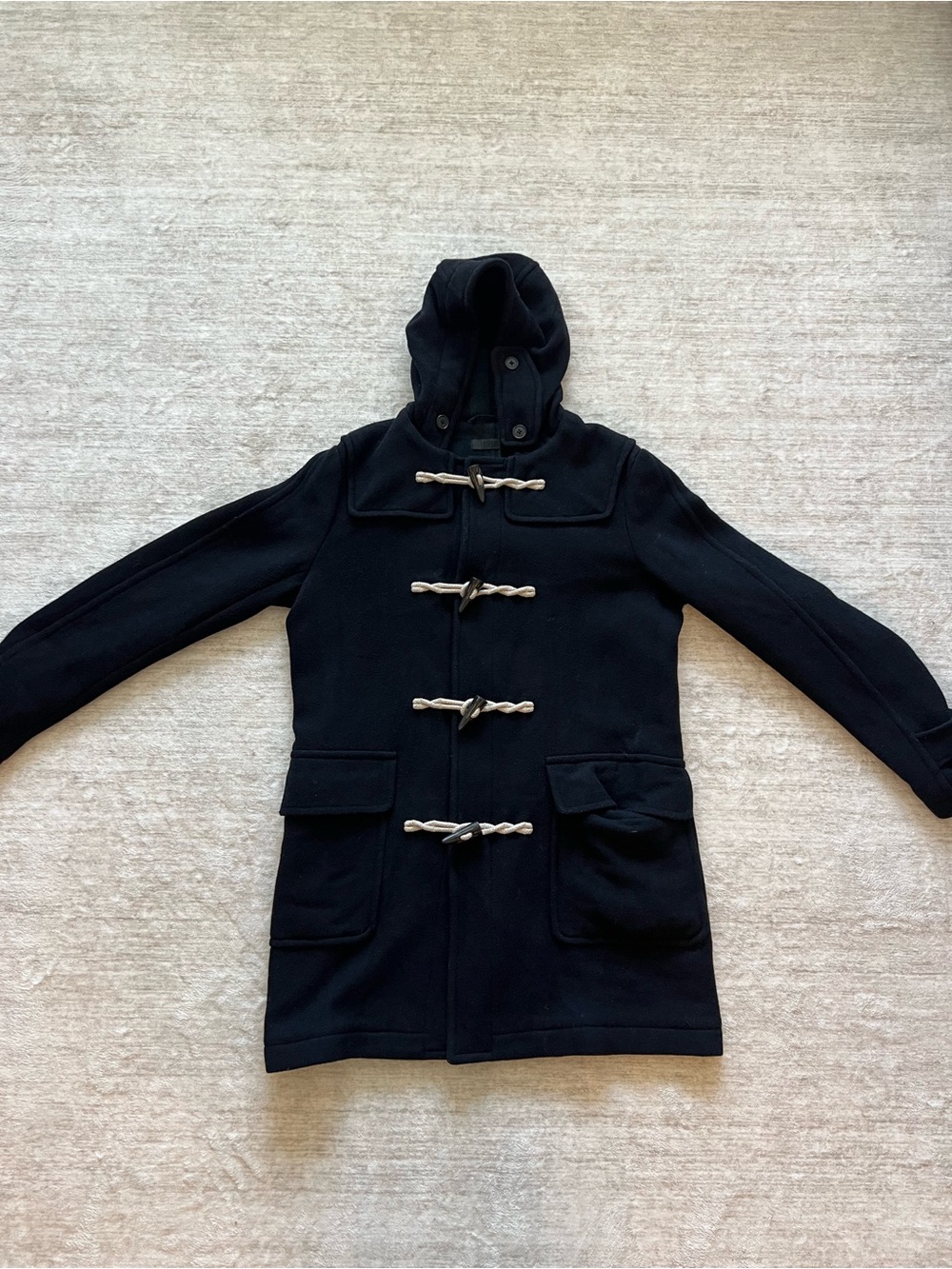 Uniqlo Wool Blend Duffle Coat Navy